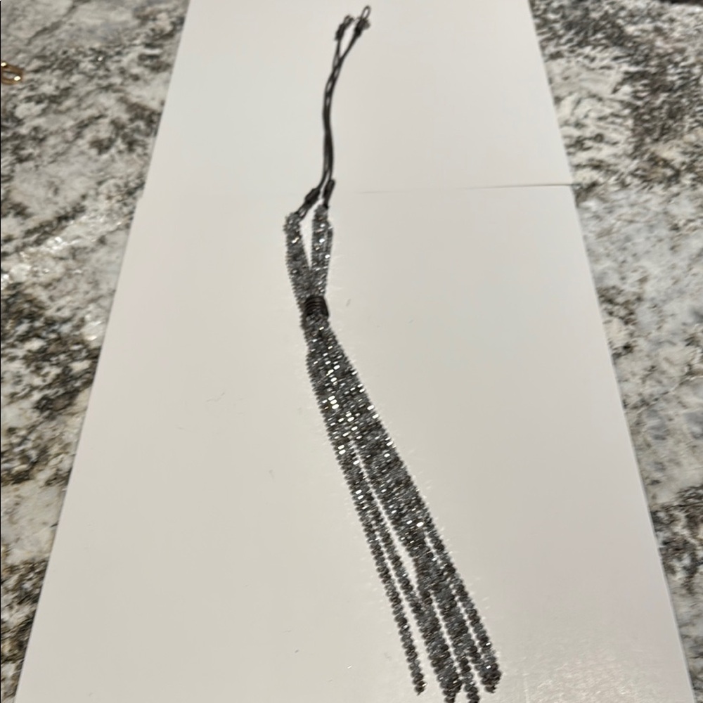 Chic Silver Tassel Necklace